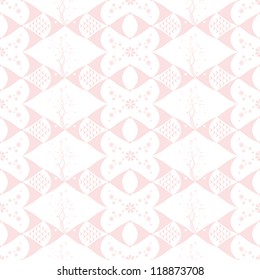 Background of seamless fish and floral pattern