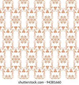 Background of seamless floral and heart pattern