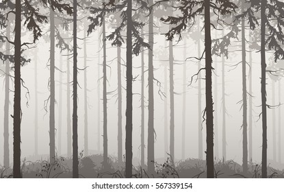background seamless horizontal pine wood, brown tones, vector illustration. It can be used as wallpaper in the interior