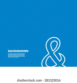 Background with seamless pattern. Ampersand sign icon. Programming logical operator AND. Wedding invitation symbol. Triangles texture. Vector