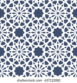 Background with seamless pattern in arabic style. Ornamental seamless pattern. Vector abstract background.
