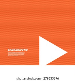 Background with seamless pattern. Arrow sign icon. Next button. Navigation symbol. Triangles orange texture. Vector