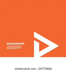 Background with seamless pattern. Arrow sign icon. Next button. Navigation symbol. Triangles orange texture. Vector