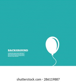 Background with seamless pattern. Balloon sign icon. Birthday air balloon with rope or ribbon symbol. Triangles green texture. Vector