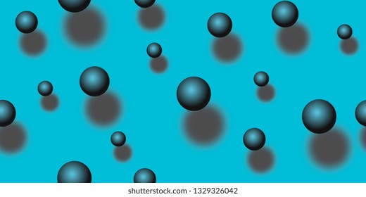 Background. Seamless pattern of balls with shadows. Vector graphics