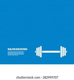 Background with seamless pattern. Barbell sign icon. Muscle lifting symbol. Triangles texture. Vector