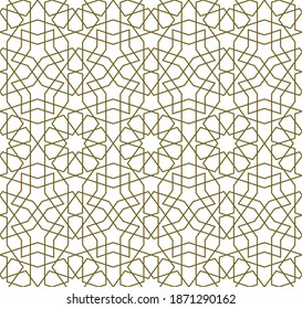 Background seamless pattern based on traditional islamic art.Brown color.Great design for fabric,textile,cover,wrapping paper,background.Average thickness lines.