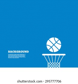 Background with seamless pattern. Basketball basket and ball sign icon. Sport symbol. Triangles texture. Vector