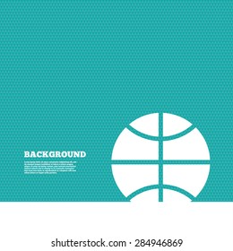 Background with seamless pattern. Basketball sign icon. Sport symbol. Triangles green texture. Vector
