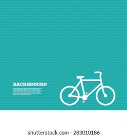 Background with seamless pattern. Bicycle sign icon. Eco delivery. Family vehicle symbol. Triangles green texture. Vector