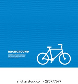 Background with seamless pattern. Bicycle sign icon. Eco delivery. Family vehicle symbol. Triangles texture. Vector