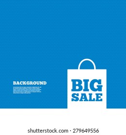 Background with seamless pattern. Big sale bag sign icon. Special offer symbol. Triangles texture. Vector