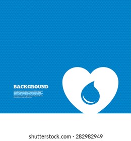 Background with seamless pattern. Blood donation sign icon. Medical donation. Heart with blood drop. Triangles texture. Vector