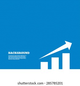 Background with seamless pattern. Chart with arrow sign icon. Success diagram symbol. Statistics. Triangles texture. Vector
