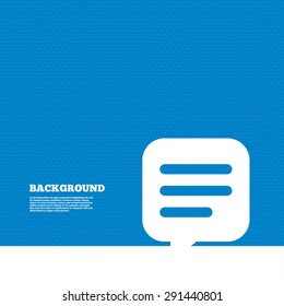 Background with seamless pattern. Chat sign icon. Speech bubble symbol. Communication chat bubble. Triangles texture. Vector