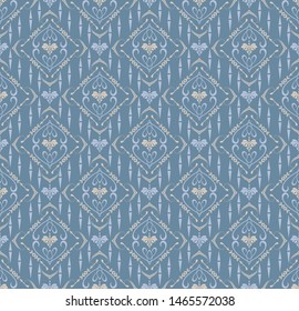 Background seamless pattern. Chinese, Asian, or Japanese damask wallpaper, the floral pattern for your design, vector image