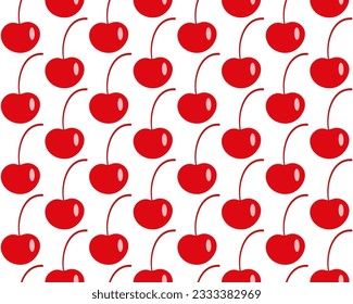 Background, seamless pattern of cocktail cherry on a white background