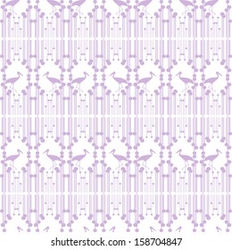 Background of seamless pattern with cranes 