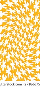 Background seamless pattern of floral stars. Sunflower, daisy and cherry blossom motif