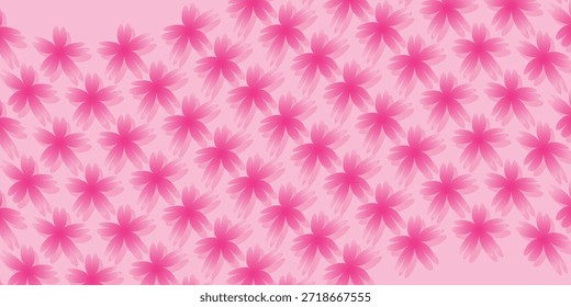 Background seamless pattern of floral stars. Sunflower, daisy and cherry blossom motif