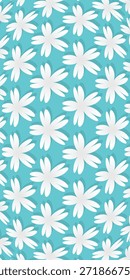 Background seamless pattern of floral stars. Sunflower, daisy and cherry blossom motif