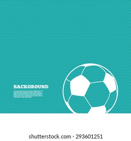 Background with seamless pattern. Football ball sign icon. Soccer Sport symbol. Triangles green texture. Vector