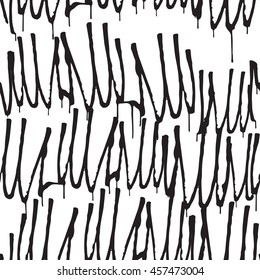 Background seamless pattern. Graffiti tagging hand style. Monochrome black and white colors 