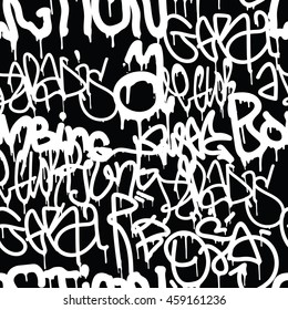 Background Seamless Pattern Graffiti Tagging Handstyle Stock Vector ...