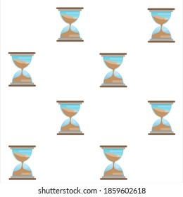 The background seamless pattern with icons of hourglasses.