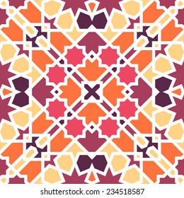 Background with seamless pattern in islamic style