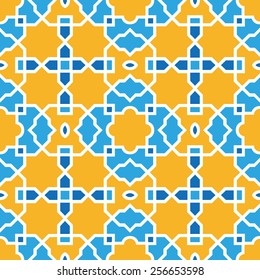 Background with seamless pattern in islamic style