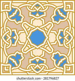 Background with seamless pattern in islamic style