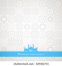 Background with seamless pattern in Islamic style