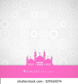 Background with seamless pattern in Islamic style