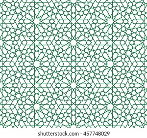 Background with seamless pattern in islamic style