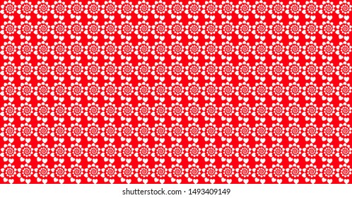 Background seamless pattern made of geometric spiral heart pattern. Vector illustration