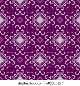 background seamless pattern with modern floral geometric ornament. vector illustration. for design print, invitation box, card. purple color theme