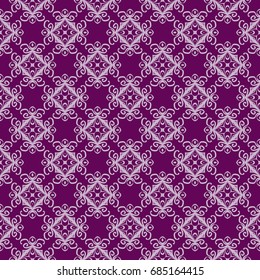 background seamless pattern with modern floral geometric ornament. vector illustration. for design print, invitation box, card. purple color theme