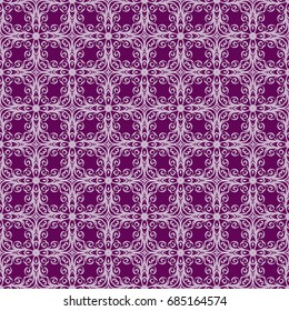 background seamless pattern with modern floral geometric ornament. vector illustration. for design print, invitation box, card. purple color theme