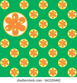 Background seamless pattern of orange and other citrus fruits slices