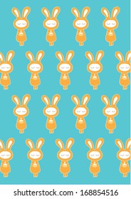  background with seamless pattern with rabbits