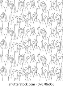 background with seamless pattern with rabbits