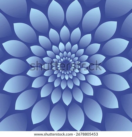 Background seamless pattern of radial flower petals. Blue flower banner