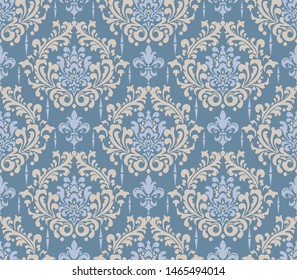 Background seamless pattern. Royal retro damask wallpaper pattern for graphic design, vector graphics
