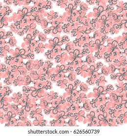 Background seamless pattern sketch flowers