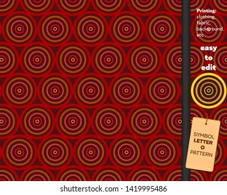 Background seamless pattern with symbol letter 'O' pattern geometric, printing clothing fabric with a red background. Easy to edit