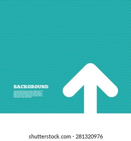 Background with seamless pattern. Upload sign icon. Upload button. Load symbol. Triangles green texture. Vector