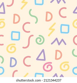 Background seamless pattern vector with cute memphis Free Vector