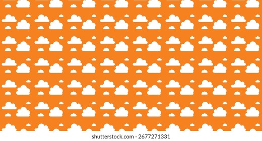 Vetor de padrão contínuo de fundo com nuvem fofa bonito