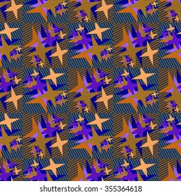 Background seamless pattern vector illustration abstract colored stars.